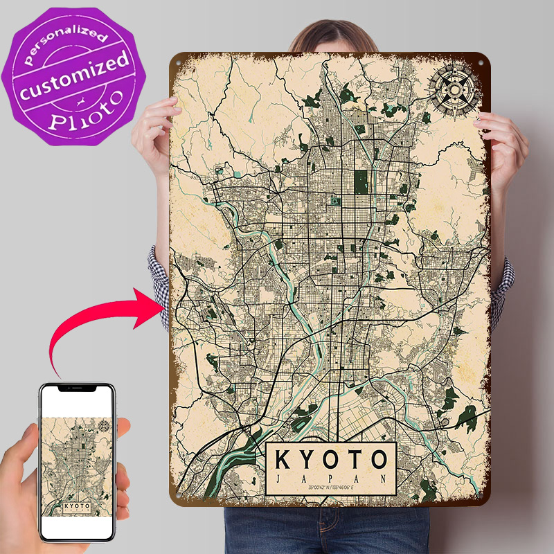 Retro Gaming Kyoto - Kyoto City Map Japan Vintage Poster