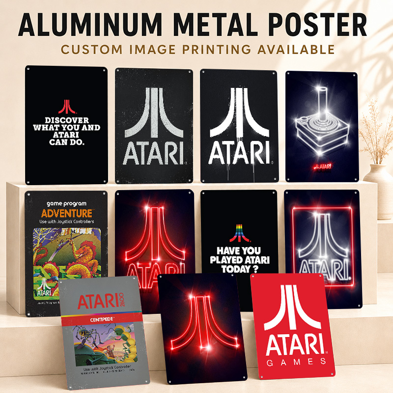 Retro Gaming Lounge - Atari Aluminum Posters Customized Metal Tin
