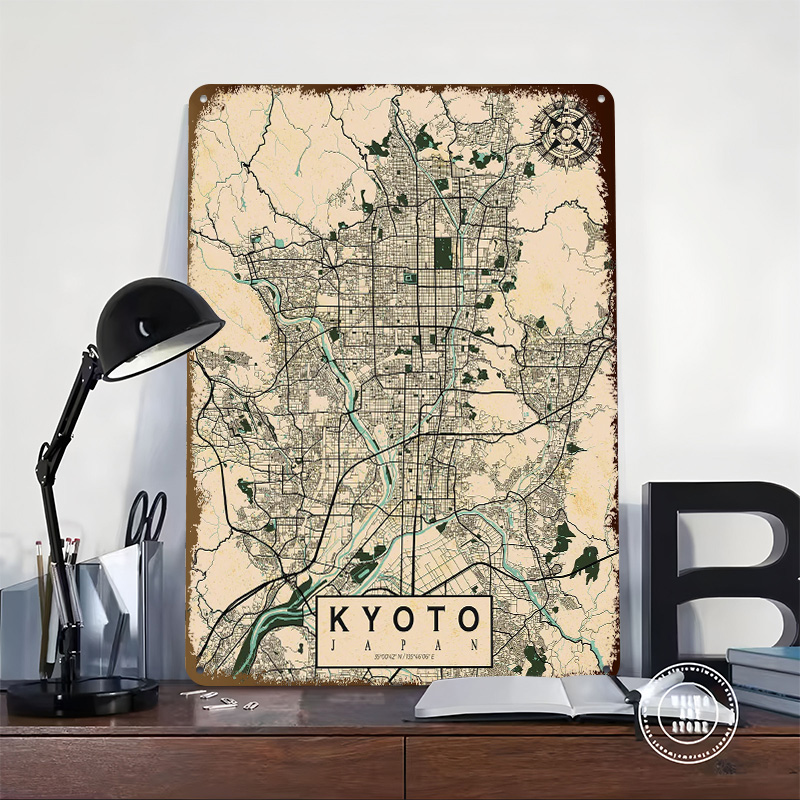 Kyoto City Map Japan Vintage P - Retro Gaming Kyoto recension och pris