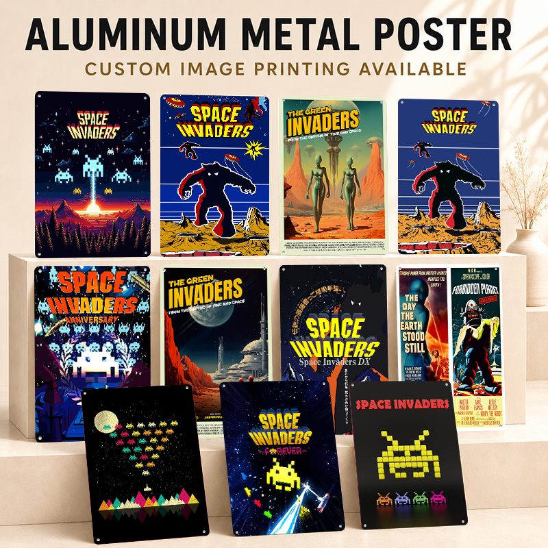Space Invaders Textured Poster - Retro Gaming Lounge recension och pris