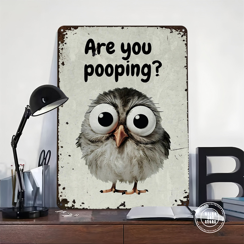 Funny Owl Bathroom Meme Poster - Retro Gaming Meme recension och pris